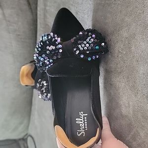 Shellys London Sequin Bow Flats/Mules